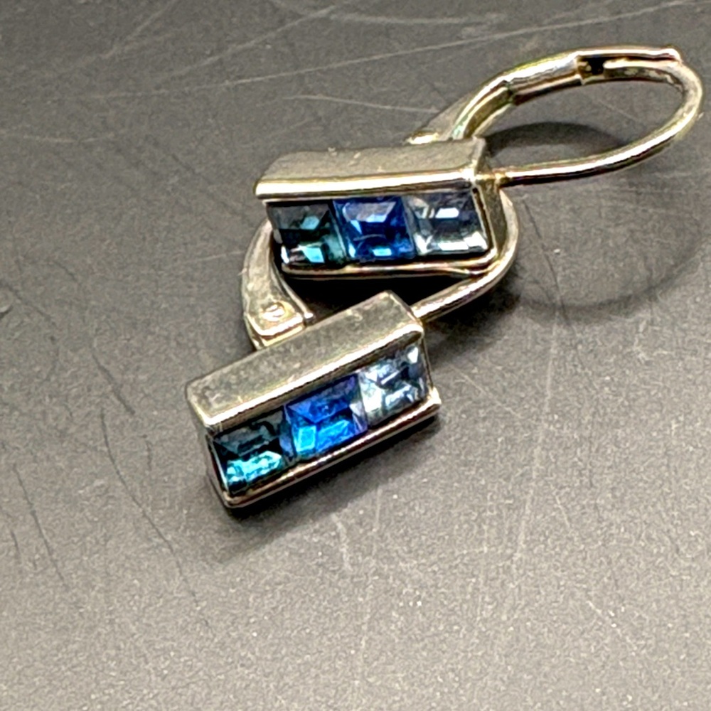 Elegant Silver and Blue Crystal Earrings